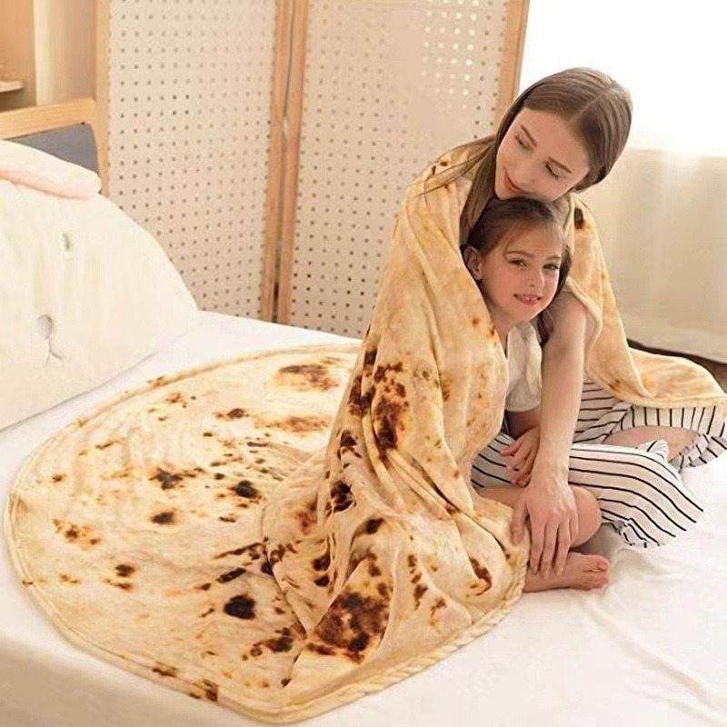 Tortilla Warmer Cloth - Funny Round Flannel Blanket Pizza Tortilla