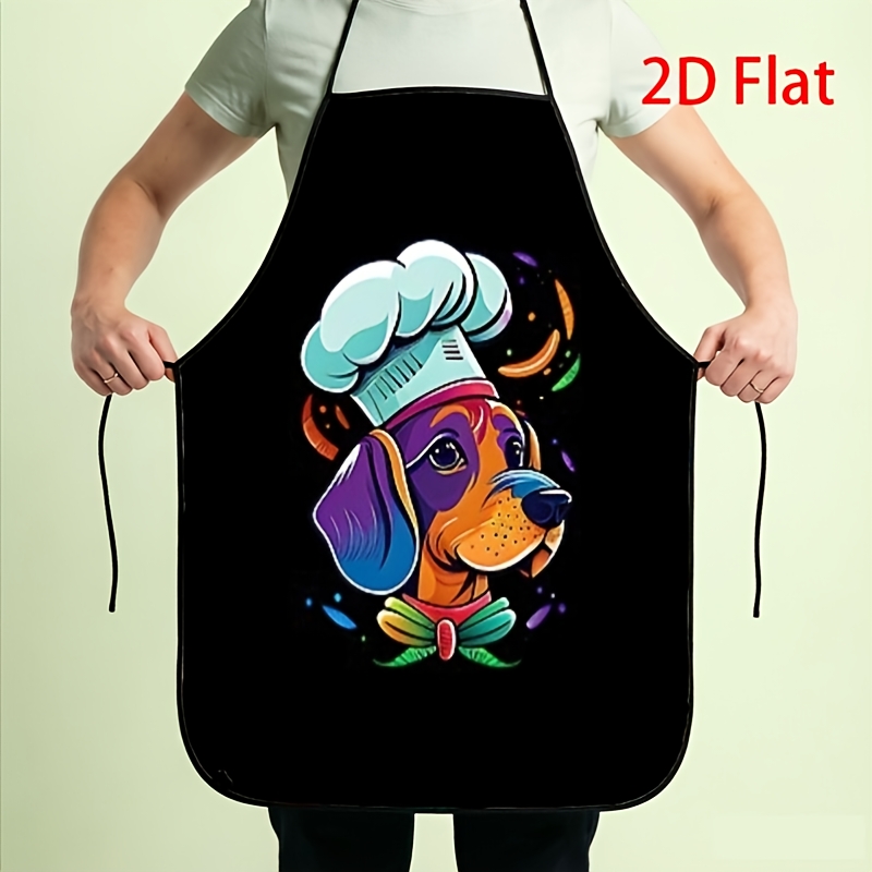 Home Cooking Chef - Funny Dog Chef Apron, Colorful Puppy