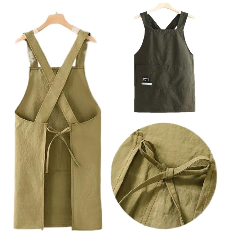 Home Cooking Work - Polyester Apron Cooking Kitchen Aprons Breathable