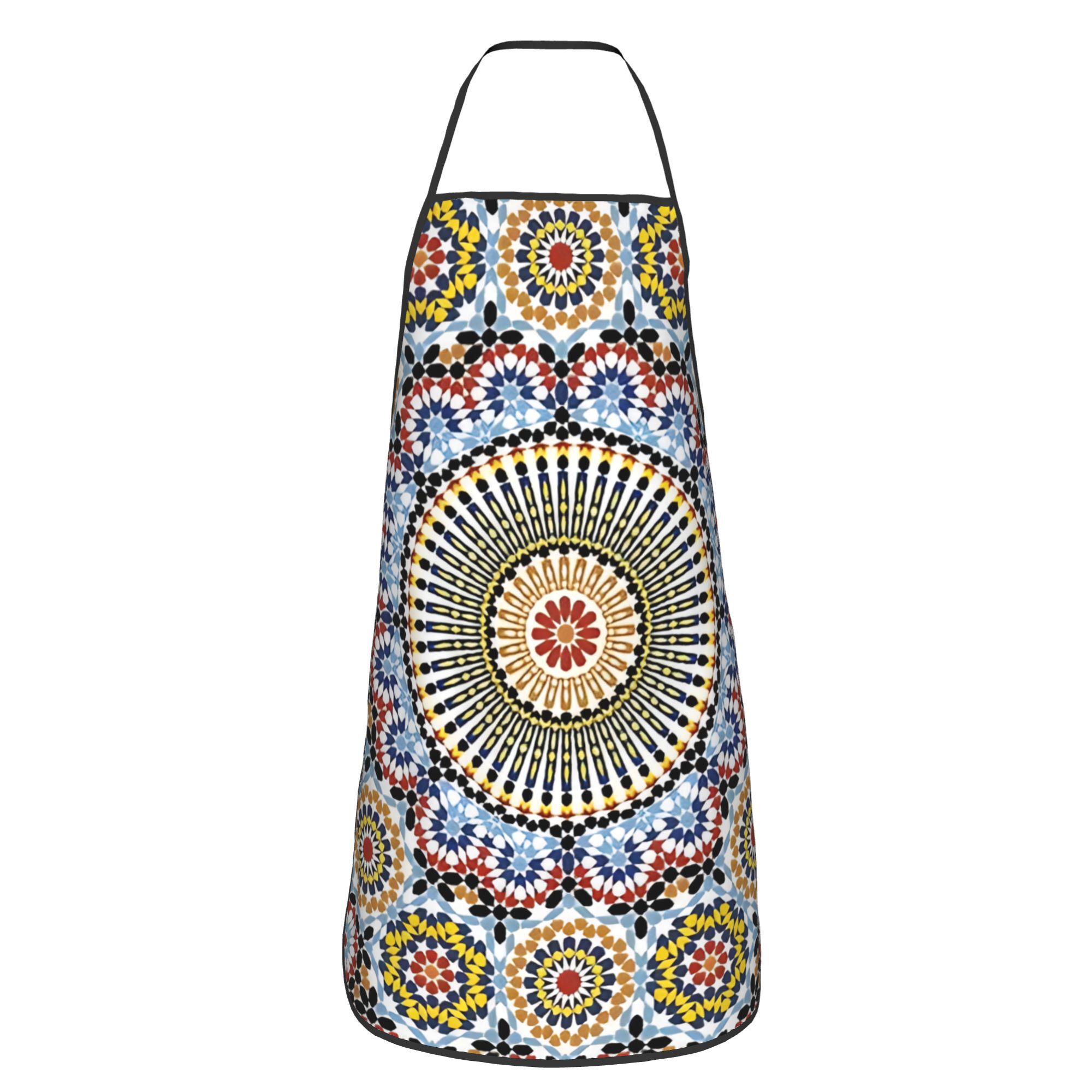 Home Cooking Chef - Bohemian Mandala Kitchen Apron Colorful Geometric