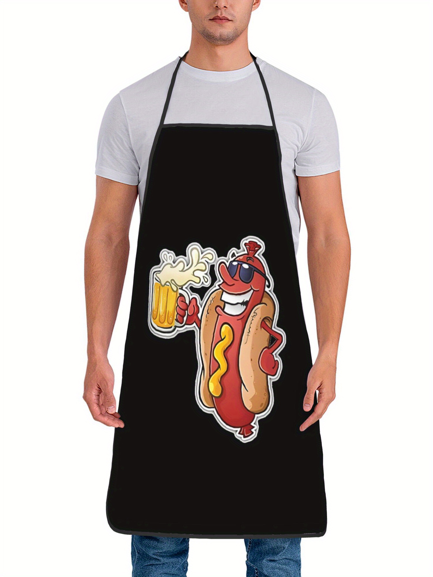 Hot Dog Pattern Print Apron, F - Home Cooking Dog Food review and price