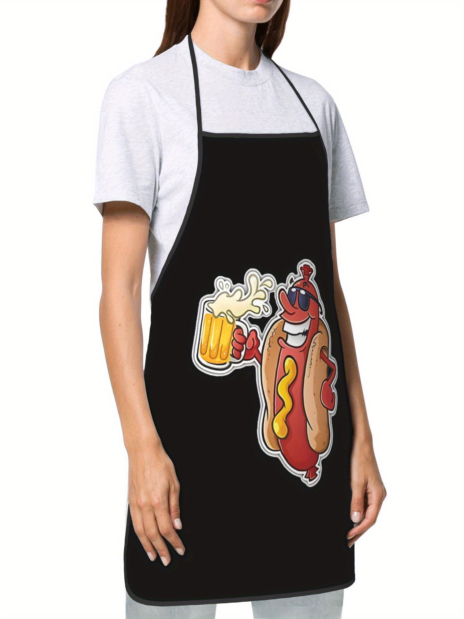 Hot Dog Pattern Print Apron, F - Home Cooking Dog Food review and price