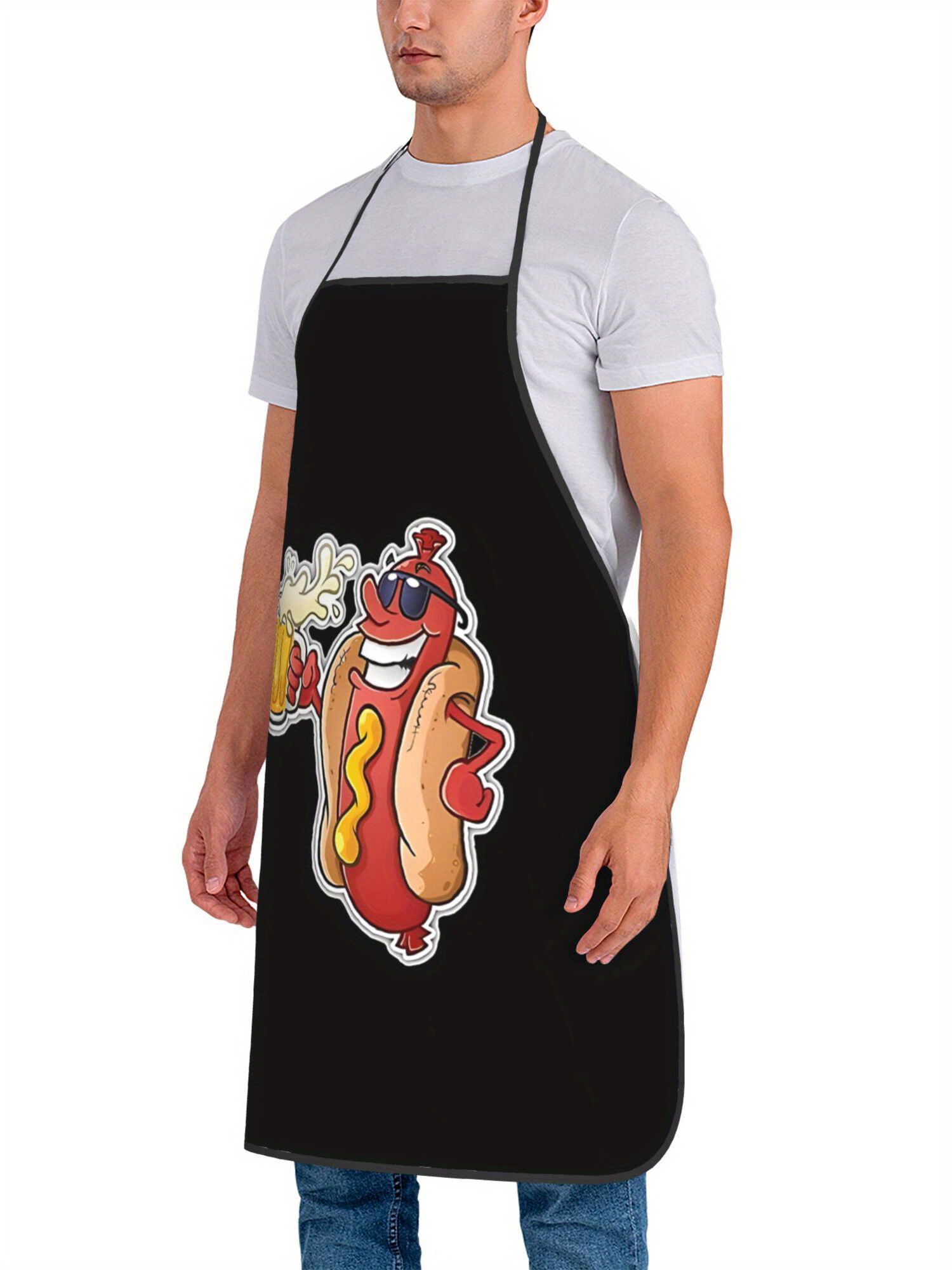 Hot Dog Pattern Print Apron, F - Home Cooking Dog Food review and price